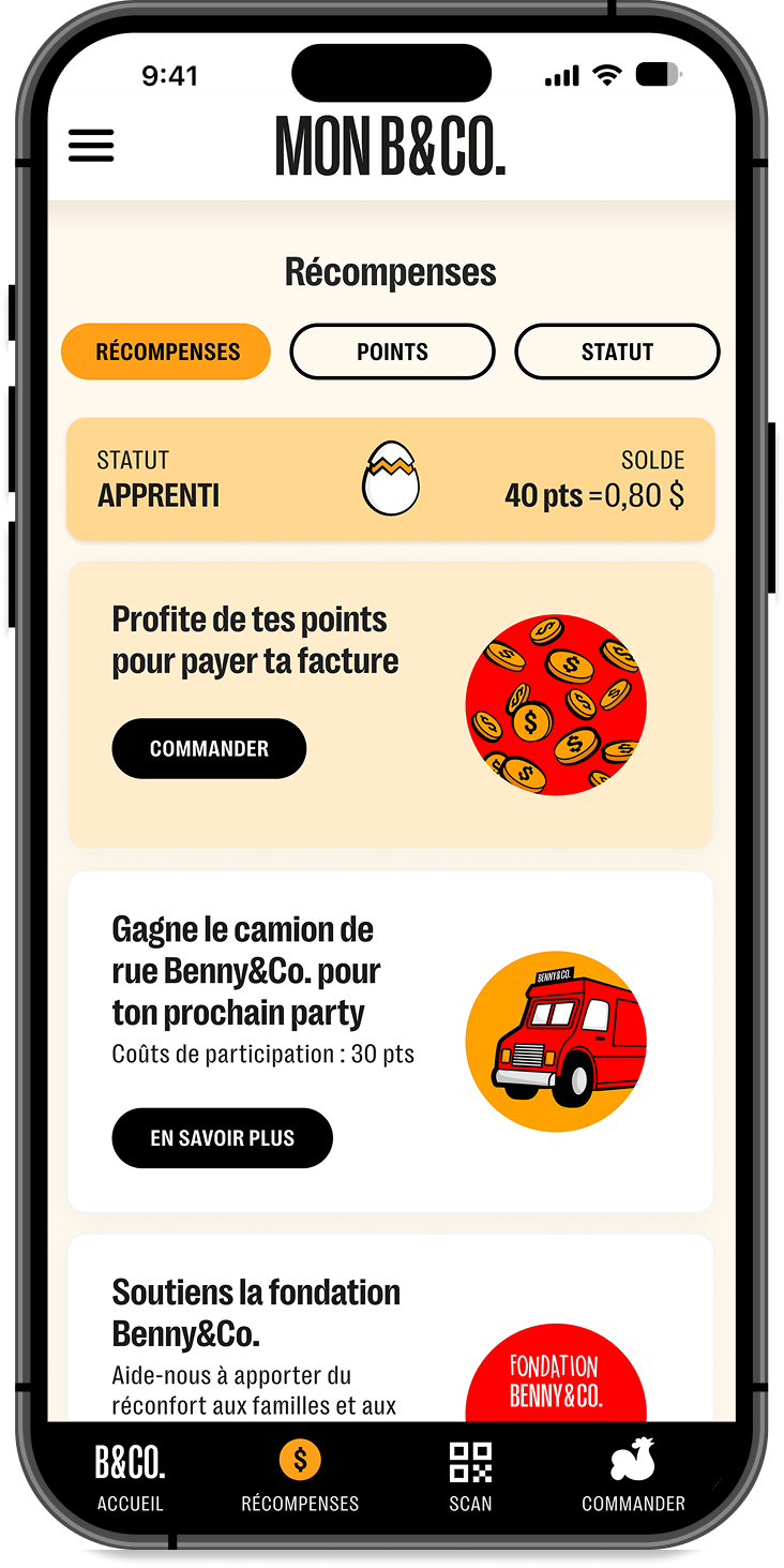 Landing Page programme de loyauté - Benny&nbsp;&&nbsp;Co.