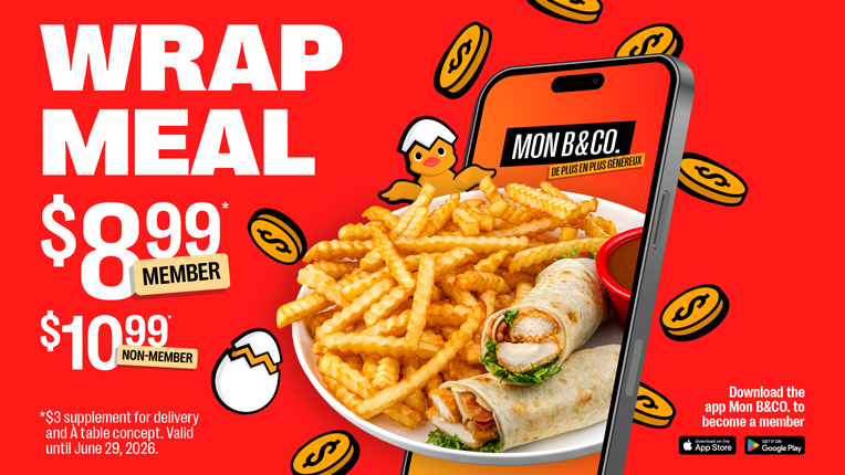 Wrap meal $8,99